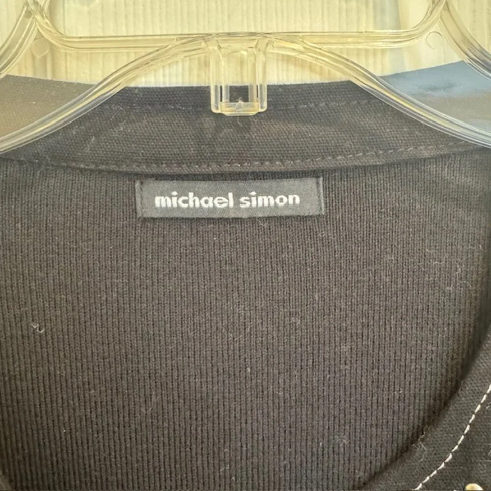 Michael Simon Black Zip Up Jacket, Size L - Picture 2 of 5